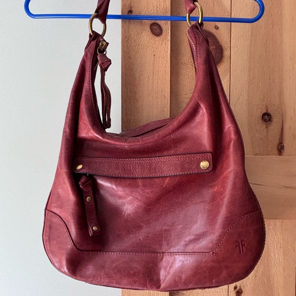 Frye Cognac Hobo Bag with Slouchy Leather Design